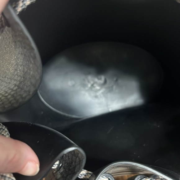 Melissa Bag faux Black Snakeskin Bucket + Baja East Drawstring - Picture 11 of 15